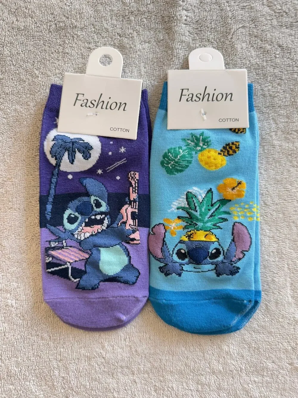 Set of 2 pair of ankle socks of Stitch one size fit shoe size 5-10